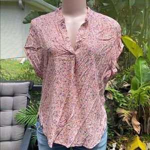W5 pink print flowing dolman style top